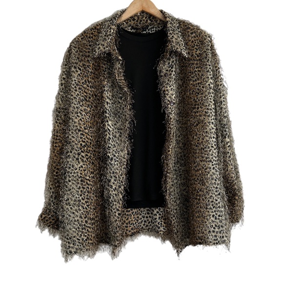Ashley Stewart Semi Sheer Animal Print Long Sleeve Shirt (24W) - Picture 6 of 16